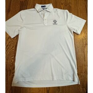 Stitch Golf Mens White Country Club of Roswell Performance Polo Shirt Size M